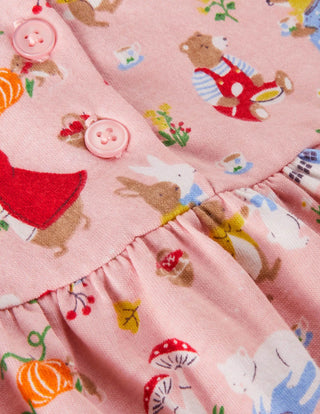 Baby Boden Baby Cosy Printed Dress in Red Festive Guinea Pigs