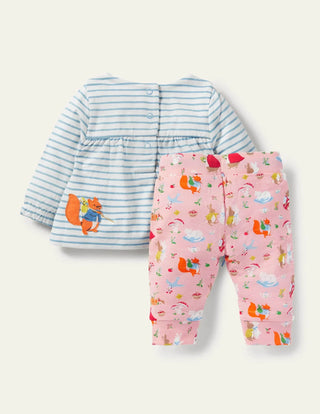 Baby Boden Jersey Applique Play Set in Boto Pink Bedtime Stories