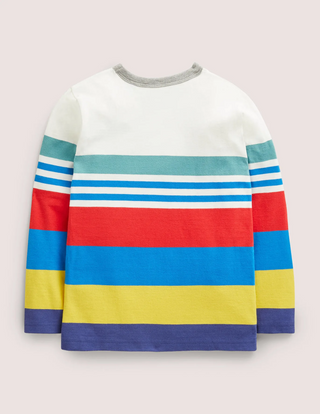 Mini Boden Fun Breton T-shirt in Multi Wide Stripe