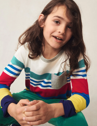 Mini Boden Fun Breton T-shirt in Multi Wide Stripe