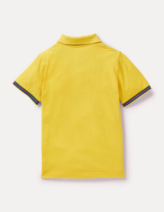 Mini Boden Boy's Pique Polo Shirt in Daffodil Yellow