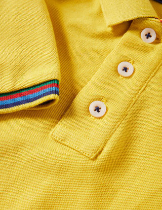 Mini Boden Boy's Pique Polo Shirt in Daffodil Yellow