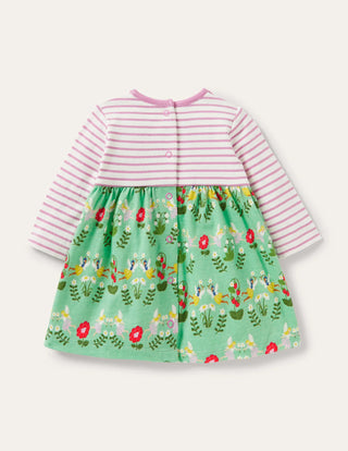 Baby Boden Girl's Hotch Potch Dress in Fountain Flower Fairies