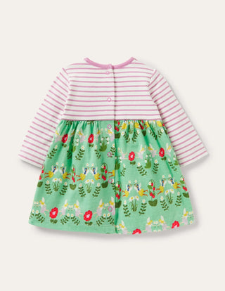 Baby Boden Girl's Hotch Potch Dress in Fountain Flower Fairies (Slightly Defect)