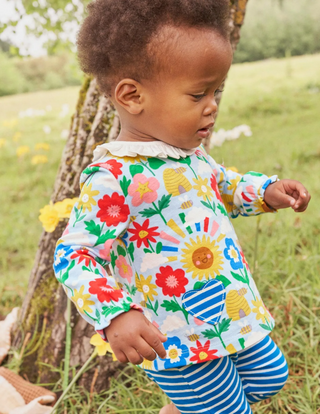 Baby Boden Supersoft Jersey Playset in Multi Happy Flowers (Slightly defect)