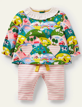 Baby Boden Supersoft Jersey Playset in Multi Coastal Farm