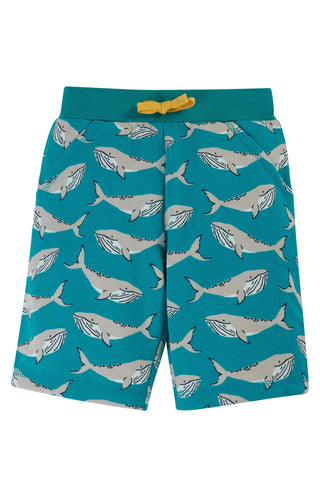 Frugi Boy's Switch Samson Printed Shorts in Camper Blue Whales