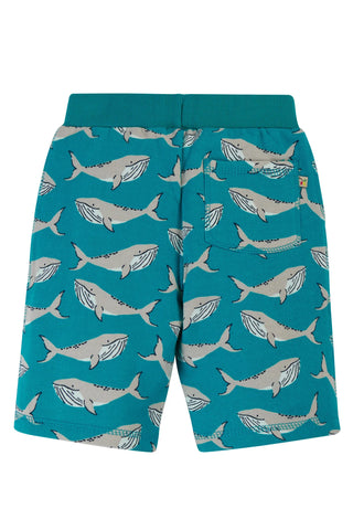 Frugi Boy's Switch Samson Printed Shorts in Camper Blue Whales