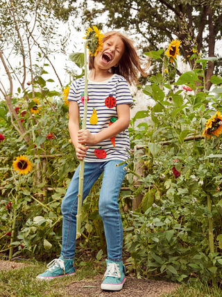 Mini Boden Short-sleeve Applique T-shirt in Ivory/ Starboard Blue Fruit (SLIGHTLY DEFECT)