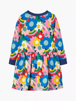 Mini Boden Girl's Floral Jersey Printed Sweatshirt Dress In Multi Rainbow Floral (Slightly Defect)