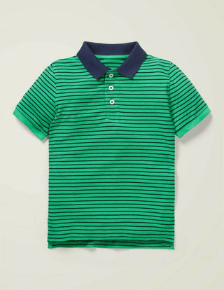 Copy of Mini Boden Boy's Pique Polo Shirt in Navy/Green (SLIGHTLY DEFECT)