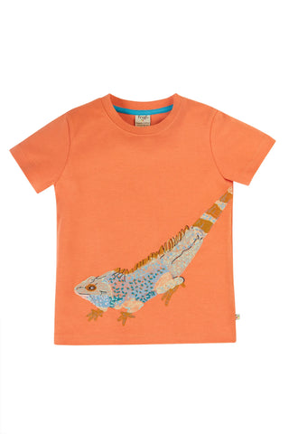 Frugi Girl's Kew Gardens George Top in Terracotta/Lizard