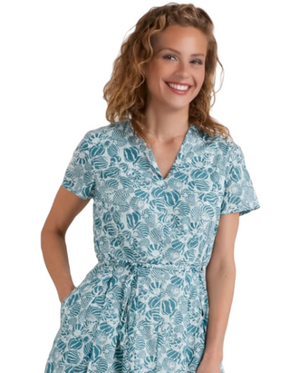 Women's Top Terrace Fit-and-flare Dress in Shells Eucalyptus