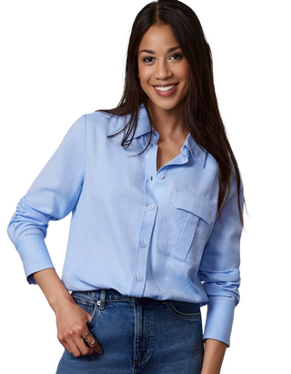 Women's Chambray Oversized Shirt in Blue