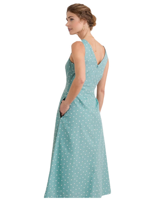 Women's Sleeveless Sky Beyond Dress in Little Sponge Spot Tidepool (IMPERFECT)