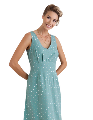 Women's Sleeveless Sky Beyond Dress in Little Sponge Spot Tidepool (IMPERFECT)