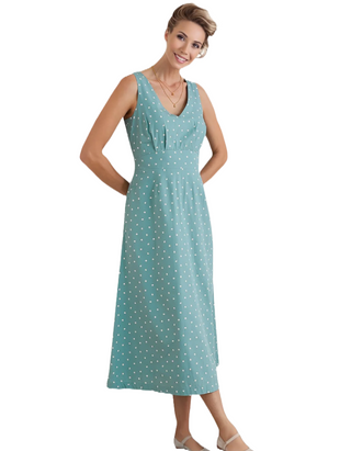 Women's Sleeveless Sky Beyond Dress in Little Sponge Spot Tidepool (IMPERFECT)