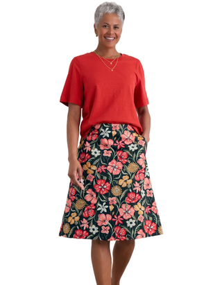 Seasalt Paint Pot Skirt in Folky Poppy Inkwell