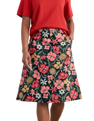 Women's Paint Pot Skirt in Folky Poppy Inkwell