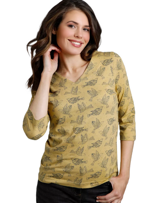 Women's Nanaimo Eco 3/4 Sleeve Top in Antique Moss