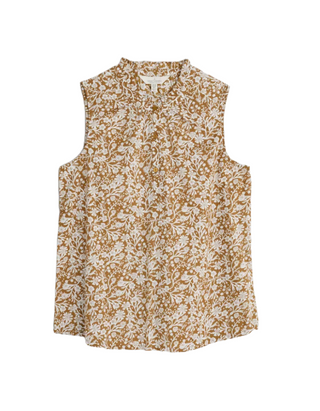 Women's Flower Fields Sleeveless Top in Brown Creekside F