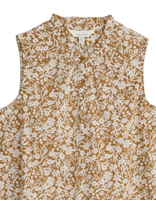 Women's Flower Fields Sleeveless Top in Brown Creekside F