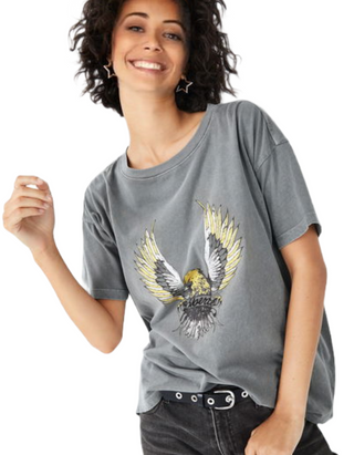 Women's Metallic Eagle Boyfriend T-shirt in Grey