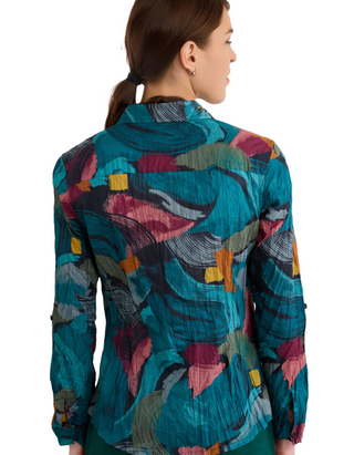 Women's Larissa Organic Cotton Shirt in Lelant Abstract Mix