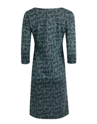 Women's 3/4 Sleeve Moondust Jersey Dress in Light Navy