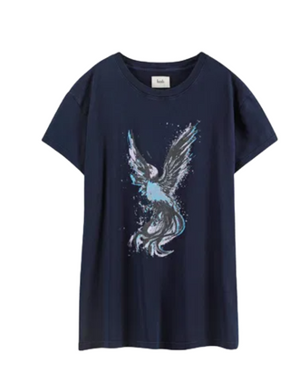 Women's Short Sleeve Phoenix Boyfriend T-Shirt in Navy