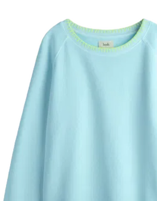 Women's Contrast Stitch Sweatshirt in Light BLue