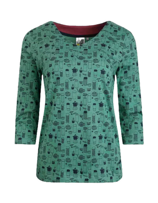 Women's Nanaimo Eco 3/4 Sleeve Cotton Top in Jade Green (IMPERFECT)