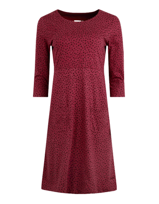 Women's 3/4 Sleeve Moondust Jersey Dress in Mulled Wine