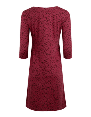 Women's 3/4 Sleeve Moondust Jersey Dress in Mulled Wine