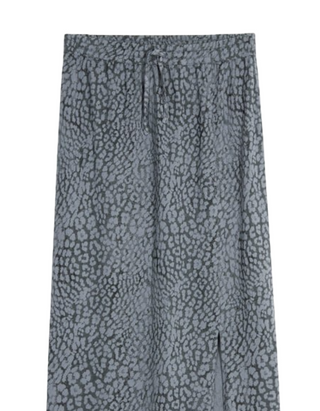 Women's Jay Jersey Midi Skirt in Ombre Leopard Grey