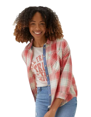 Women’s Frome Relaxed Check Shirt in Red Multi (IMPERFECT)