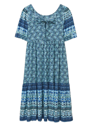 Women's Connie Eco Vero Midi Dress In Blue Multi (IMPERFECT)