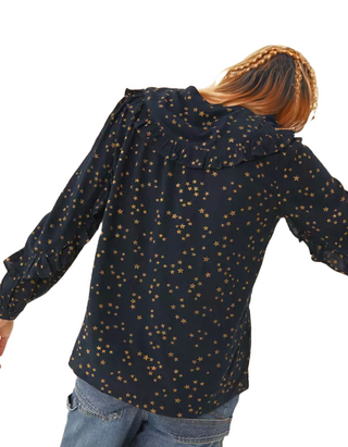 Women's Sudley Star Foil Blouse in Navy (IMPERFECT)