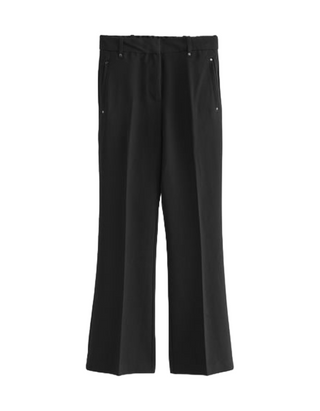 Women's Tailored Elasticated Back Boot Cut Regular Trousers in Black