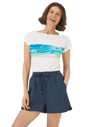 Women's Surf Graphic T-Shirt in Ivory (IMPERFECT)