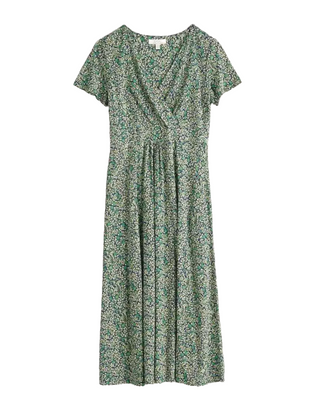 Seasalt Chapelle Jersey Dress in Green Ditsy Chintz Ma