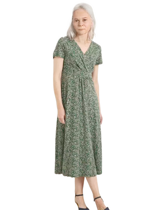 Seasalt Chapelle Jersey Dress in Green Ditsy Chintz Ma