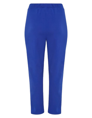 Women's Curve Split Hem Stretch Tapered Trousers in Cobalt Blue