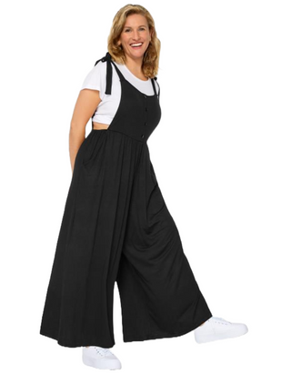 Women's Curve Culotte Dungarees in Black