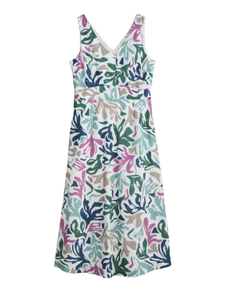 Women's Sky Beyond Sleeveless V-Neck Dress in Sea Frond Chalk