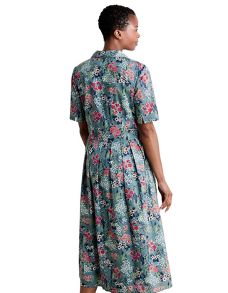 Women's Cotton Charlotte Dress in Painterly Field Wade