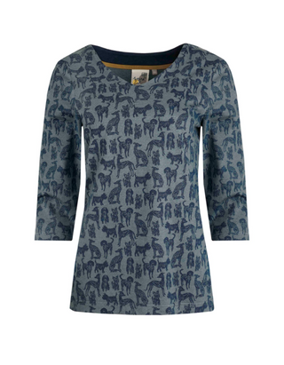 Women's Nanaimo Eco 3/4 Sleeve Top in Light Navy