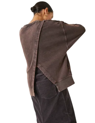 Women's Grainne Open Back Sweatshirt in Brown (IMPERFECT)