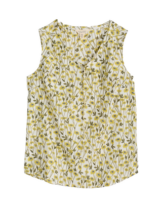 Women's Cobbs Well Sleeveless Top in Tangled Daisies Chalk