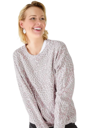 Women's Loren Printed Relaxed Sweatshirt in Pink